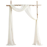 Garvee 3 Panels Wedding Arch Draping Fabric, 2.5x19.5 ft Chiffon Draping Fabric, Wedding Arbor Drapery for Ceremony Reception Birthday Party Bridal Shower - White