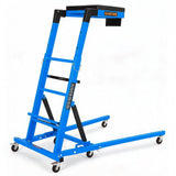 Garvee Heavy Duty Over-Engine Creeper for Mechanics – Adjustable Height 48-68 in, 400 lbs Capacity, Collapsible Design, 6 Swivel Casters, Rolling Mechanic Seat for Garage Workshop – Mechanical Blue (RAL 5015) - Industrial Blue