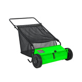 Garvee Push Lawn Sweeper 26" Manual Yard Sweeper, 7 cu.ft Leaf Collector, 4 Spinning Brushes & Adjustable Steel Frame for Lawn, Garden & Driveway, Green - Green