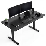 Garvee Electric Height Adjustable Sit-Stand Desk 55×24 Inch, Quiet Motor & Memory Presets, Alloy Steel Frame, Scratch-Resistant Eco Desktop, 3-Fold Design, Black, Home Office Gaming - Black