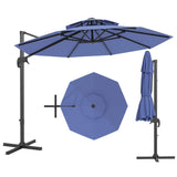 Garvee 10FT Offset Cantilever Patio Umbrella – 360° Rotation, Easy Tilt, UV Protection, Fade-Resistant Polyester – Large Outdoor Sun Shade Parasol for Pool, Deck, Garden, Backyard, Navy Blue - Navy Blue
