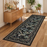 Garvee Non-Slip Runner Rug – 2x6ft Ultra-Thin Carpet, Low Pile, Mark Resistant, Lightweight, Machine Washable, Perfect for Entryway, Hallway, Bedroom, High Commute Areas – Black - Black