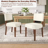 Garvee Modern Upholstered Dining Chairs, Set of 2 - Fabric Side Chairs with Padded Seat & Back, Armless, Sturdy Wood Legs - for Kitchen/Dining Room - Light Neutral Style inspired Style, 2-Piece Pack - Beige