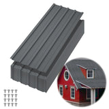 Garvee Corrugated Metal Roofing Panels 20-Pack, 3.54ft Galvanized Steel Roof Sheets (42.52" x 16.77") with Screws, All-Weather Charcoal Gray Siding Wall Panels for Shed, Chicken Coop, Fence - Gray