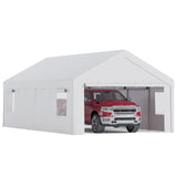 Garvee Portable Carport, 13 x 25 FT Galvanized Steel Frame with 4 Roll-Up Doors and 4 Vent Windows, Gray, for Cars, Trucks and Boats