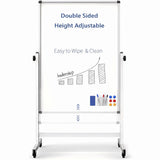 Garvee 40" x 28" Rolling Blackboard, with Height Adjustable Flip Stand - Black