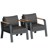 Garvee Outdoor Loveseat Sofa, Rustproof Aluminum 2-Seater with Thick Washable Cushions for Patio, Deck, Balcony, Dark Gray