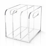 Garvee Space-Saving Clear Acrylic Desktop Organizer – Modern Office Shelf with 3 Compartments – Durable Display Rack for Files, Books, and Desk Supplies – Multi-Compartment Desk Organizer – 3 Compartments - 3 Compartments