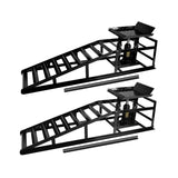 Garvee Hydraulic Car Ramps - 5T 11000lbs Capacity, Adjustable Height (9.3"-14"), Steel with Anti-Slip Plate, Ring Chain Bolt for Cars, SUVs, and Ligh, Black - Black