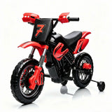 Garvee Safe 6V Electric Ride-On Motorcycle for Kids - Realistic Battery-Powered Toy Bike - Training Wheels, Lights & Sounds - Ideal for Boys & Girls - Red - Red