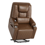 Garvee Electric Power Lift Recliner Chair Sofa, Power Lift Chair for Seniors, 3 Adjustable Positions, Side Pockets and Cup Holders, USB Charging Ports, Remote Control, Perfect for Living Room, Brown - Brown