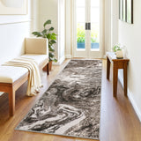 Garvee 2' x 6' Brown Modern Abstract Runner Rug, Washable Non-Slip Low-Pile Carpet for Hallway, Kitchen, Entryway and Bedroom - Brown