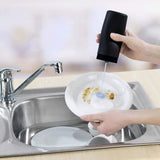 Garvee 2 Pack Black Silicone Squeeze Soap Dispensers – Refillable, Leakproof Bottles – For Dishwashing Liquid, Hand Soap, Shampoo, Conditioner, Lotion – Easy Fill & Use – Kitchen & Bathroom – Black
