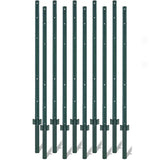 Garvee 5Ft Heavy Duty U-Channel Metal Fence Posts (8-Pack) - No-Dig Steel Fence Stakes with Anchor Plates & Pre-Drilled Holes for Yard, Garden, and Wire Fencing, Forest Green