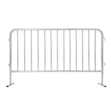 Garvee 78"L x 41"H Steel Crowd Control Barrier. Heavy Duty Metal Guardrail with Interlocking Design. Weather-Resistant Event Fence for Sporting Events. Construction. Traffic Control & Outdoor Security - Silver - Silver