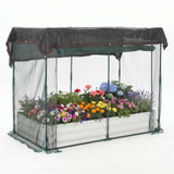 Garvee White Galvanized Raised Garden Bed with Crop Cage, 6×3×1ft Metal Planter Box with Plant Protection Net & Shade Cloth Roof, Zippered Doors Outdoor Garden Bed for Vegetables Herbs Flowers - White
