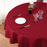 Garvee Waterproof Heavy Duty Waffle Weave Jacquard Tablecloth - 70 Inch Round - Mark & Wrinkle Resistant - Ideal for Dining Table, Banquet, Wedding, Parties - Burgundy Red