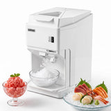 Garvee Commercial Electric Ice Shaver & Crusher – 500W, 300LBS/H, 500RPM, 5L Shaver, Stainless Steel Blade, Adjustable Texture, Tabletop Snow Cone Maker for Home, Parties, Snack Bars – White