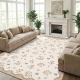 Garvee Foldable Printed Carpet - Washable Carpet, Living Room Carpet, Home Decor Rug, Easy Care Carpet, Soft Carpet - Beige