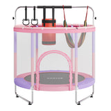 Garvee 60-inch Kids Trampoline with Safety Enclosure, Durable Iron Frame Indoor/Outdoor Toddler Rebounder for Fun & Active Play, Pink & Purple - Pink+Purple