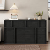 Garvee Modern Tall Narrow Dresser Chest of Drawers - Vertical Storage Cabinet with Pull Handles - Space-Saving Organizer for Bedroom, Closet, Entryway or Hallway - 7 Drawers, Black - Black