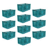 Garvee 10-Pack 52L Collapsible Storage Crates, 130 lb Load Rating, for garages, schools and camping
