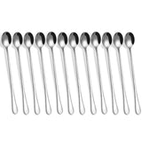 Garvee 12-Pack 9" Long Handle Iced Tea Spoons, Safe for food use Stainless Steel - Coffee Stirring & Ice Cream Sundae Spoons - For Milkshakes, Cocktails & Cold Drinks - Color: Primary Color Light