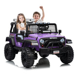 Garvee Ride - P Series: 2 Seater Ride On Car for Kids, 24V Electric Truck with Parent Remote Control, Spring Suspension, 2 Speeds, LED Headlight & Music Player, Kids Electric Vehicle for Aged 3-8 Years - Purple