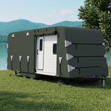 Garvee 20-22FT Heavy-Duty Travel Trailer Cover, 4-Layer Oxford Waterproof, Breathable, UV-Resistant, and Tear-Resistant RV Storage Cover with Windproof Straps and 6 Zipper Panels, Green - Green