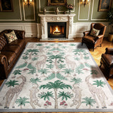 Garvee 9' × 12' Jungle Animal Print Area Rug, Machine Washable Non-Slip Low-Pile Soft Rug for Living Room, Bedroom & Dining Room, Beige - Beige