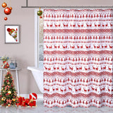 Garvee Festive Christmas Shower Curtain – Modern Holiday Bathroom Decor, Water Resistant Fabric, Red & White Christmas Tree and Deer, Winter Farmhouse Style, Bathtub Curtain, 72x72 Inches, Color: White, Size: 72"x72" (USA)