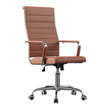 Garvee Ergonomic Mid-Back Executive Office Chair – Brown PU Leather Swivel Desk Chair with Arms – Adjustable Height, Modern Conference Room Seating – Brown Does Not Disassemble or Assemble - Brown