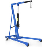Garvee Portable Hydraulic Engine Hoist, 1.5 Ton (3000 LBS) Capacity Shop Crane with Telescopic Boom & 4 Swivel Casters, Cherry Picker Lift for Home Garage, Auto Repair, and Warehouse Use, Heavy-Duty, Blue - Blue