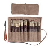 Garvee 24-Piece Paint Brushes Set, Nylon Bristle Artist Brushes with Aluminum Ferrule, Professional Painting Kit for Oil Acrylic Watercolor Gouache, Wood Case Box Storage