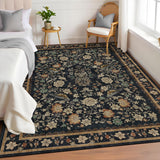Garvee 10' × 13' Floral Birds Area Rug, Machine Washable Non-Slip Low-Pile Soft Rug for Living Room, Bedroom & Nursery, Black/Brown - Black/Brown