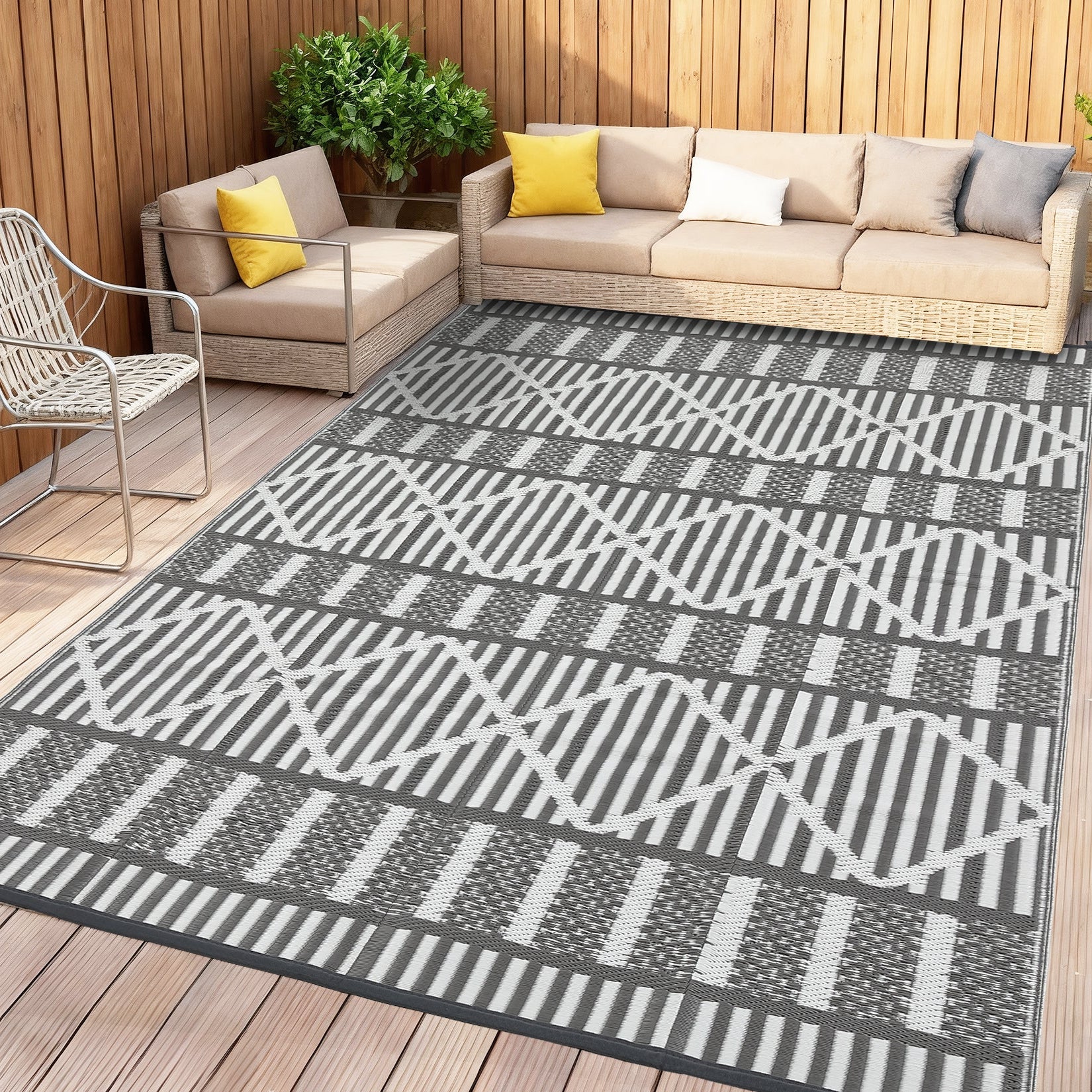 Pvc Rug Outdoor Garvee Reversible Outdoor Plastic Area Rug - Washable, Weatherproof ...
