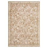 Garvee 9' x 12' Farmhouse Floral Area Rug, Machine Washable Non-Slip Low-Pile Non-Shedding Rug for Living Room & Bedroom, Light Brown - Light Brown