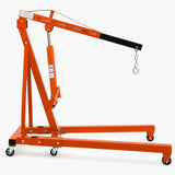 Garvee 2 Ton Engine Hoist, Hydraulic Cherry Picker Crane, Heavy-Duty Folding Shop Crane with 6 Casters, Engine Lift for Garage and Workshop, Orange - Orange