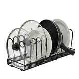 Garvee With Cabinet Pot Lid Rack Metal Pot Lid Holder - Durable, Space-Saving, Easy to Install, Sturdy, Rust-Resistant, Black
