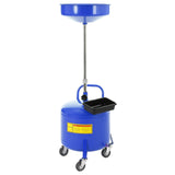 Garvee 8 Gallon Portable Air-Operated Waste Oil Drainer with Adjustable 15" Funnel, Heavy-Duty Steel, Casters, Toolbox - Garage & Repair Shop Use, Blue - Blue