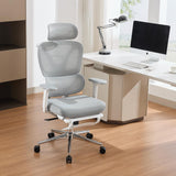 Garvee Ergonomic Office Chair with Footrest, Gaming Chair with Adjustable 3D Armrests, Dynamic Lumbar Support, Recline & Tilt Function, for Home & Office Use, White
