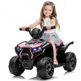 Garvee 6V Battery Powered Kids ATV Car with Lights, Music, 3.5mph Speed, 4-Wheel Electric Toddler Ride-On, All-Terrain Tires, Safe & Fun Outdoor Toy - Pink