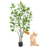Garvee Realistic Greenery Artificial Eucalyptus Tree – 5FT Faux Plant with Slender Leaves – Easy Assembly, Low Maintenance, Decorative Indoor Plant in Modern Black Pot – Home or Office – 5ftH Black Basin