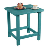 Garvee 17" HDPE Outdoor Side Table, Square Adirondack Patio End Table, Weather-Resistant Small Table for Porch Beach Balcony, Blue - Blue