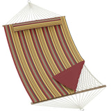 Garvee Double Quilted Outdoor Hammock, 137.8" x 78.74" 2-Person Patio Hammock with Pillow, Side Pockets & 450 lb Capacity，Autumn Stripe - Autumn Stripe