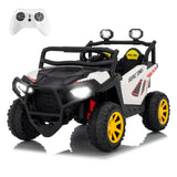Garvee 24V 2-Seater Electric UTV Ride-On Truck for Kids Ages 2-8 – Battery Powered, Remote Control, 4-Wheel Suspension, Gradual Power-Up, 3 Speeds, LED Lights, Wireless – White - White