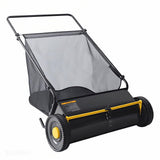 Garvee 21" Push Lawn Sweeper with 4-Brush System, Heavy Duty Steel Yard Leaf Collector, Adjustable Height, 3.5 Cu Ft Bag, Manual Grass & Lawn Cleaner Black - Black & Yellow