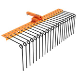 Garvee 60 in Pine Straw Rake with 21 Steel Spring Tines, Rust-Resistant Steel, Fits 2 in Receiver for Lawn Tractors & ATV/UTV, Orange, Landscape Use - Orange