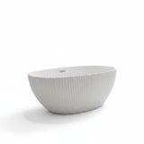 Garvee Freestanding Bathtub, Acrylic Soaking Tub with Chrome Overflow and Drain, Contemporary Bath Tub, CUPC Certified