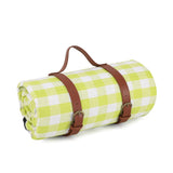 Garvee Extra Large Picnic Blanket, 79" x 79" Waterproof Outdoor Blanket, Durable Polyester Picnic Mat for Beach, Camping, Parks, and Family Gatherings - Green & White Plaid - Yellow-White Plaid